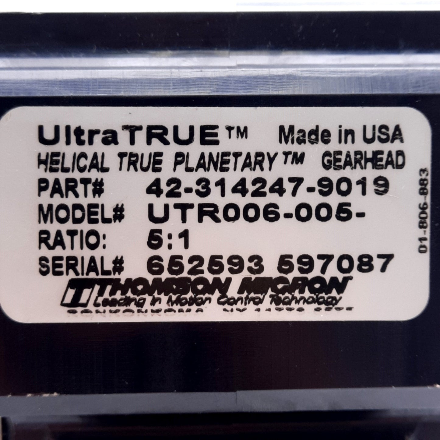 Used Thomson 42-314247-9019 True Planetary Gearhead, 5:1, ø16mm Shaft, 1/4in Bore