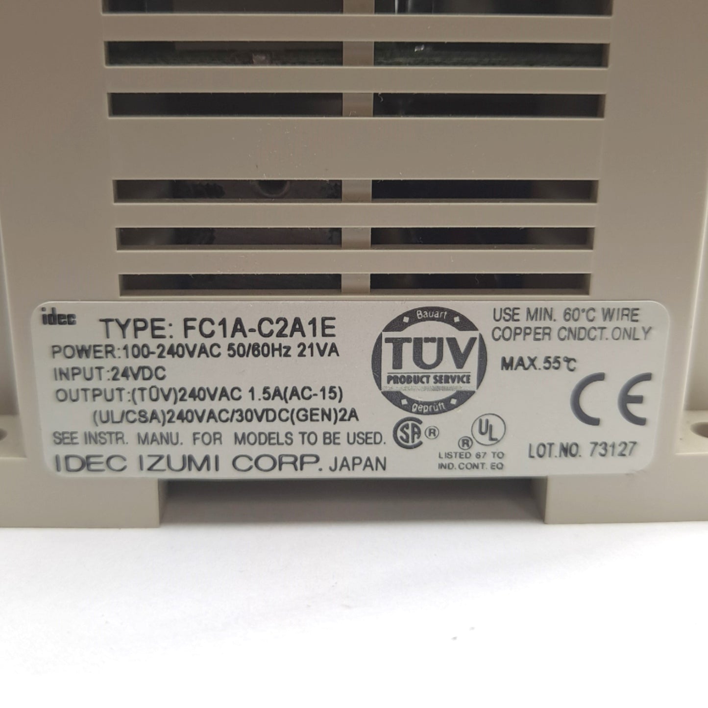Used IDEC FC1A-C2A1E Micro-1 PLC I/O Module, 8-Input/6-Output, 100-240VAC Supply