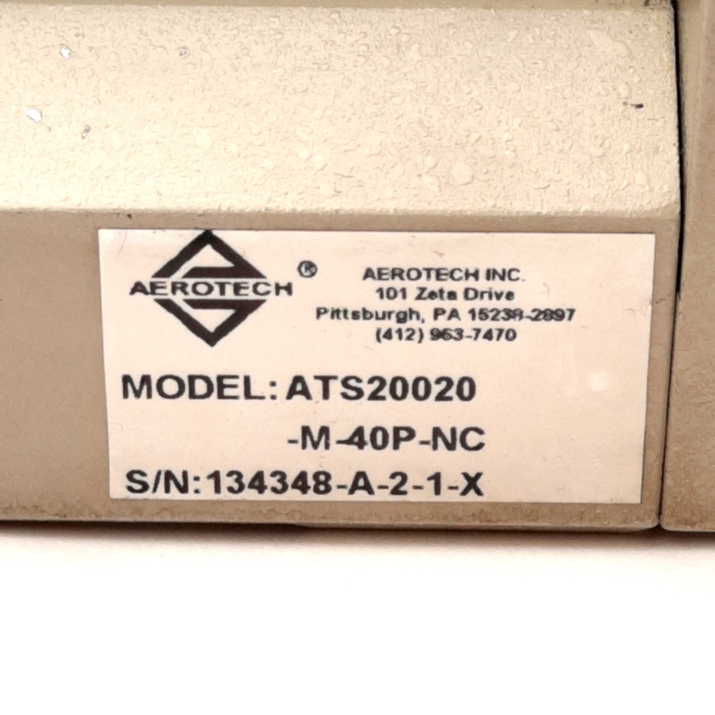 Used Aerotech ATS20020-M-40P-NC Motorized Linear Stage 200mm Travel 4mm Lead NEMA 23