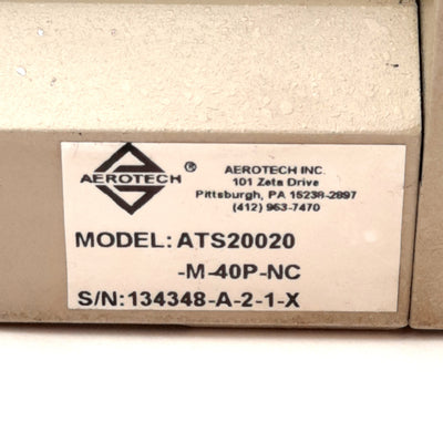 Used Aerotech ATS20020-M-40P-NC Motorized Linear Stage 200mm Travel 4mm Lead NEMA 23