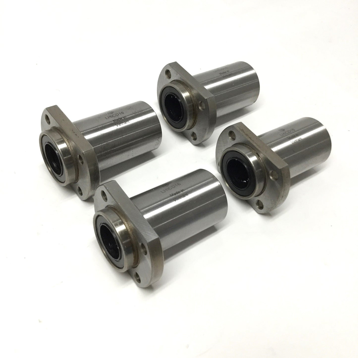 Used Lot of 4 Misumi LHICD16 Linear Ball Bearing, Pilot Center Flanged, Ø16mm Bore