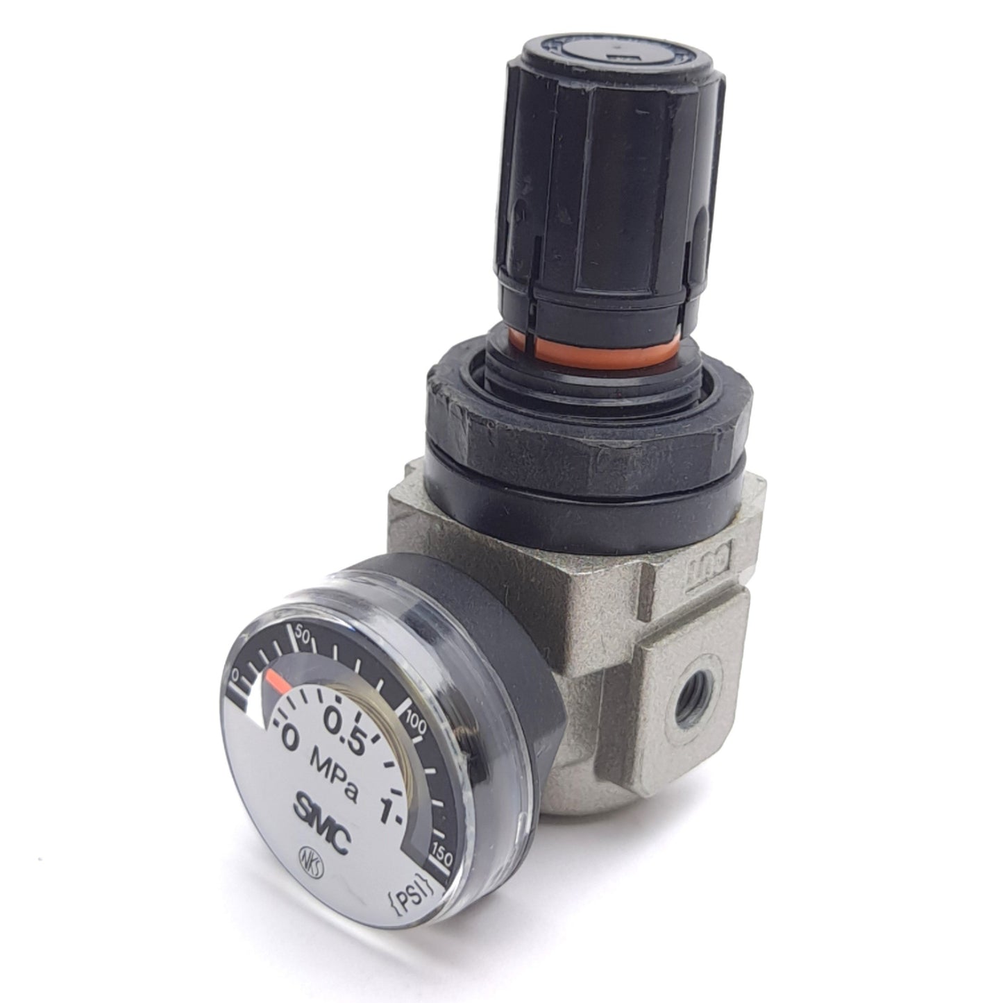 Used Lot of 5 SMC AR10-M5-Z Pneumatic Regulators, 7-100psi, M5 x 0.8 Ports, W/ Gauge