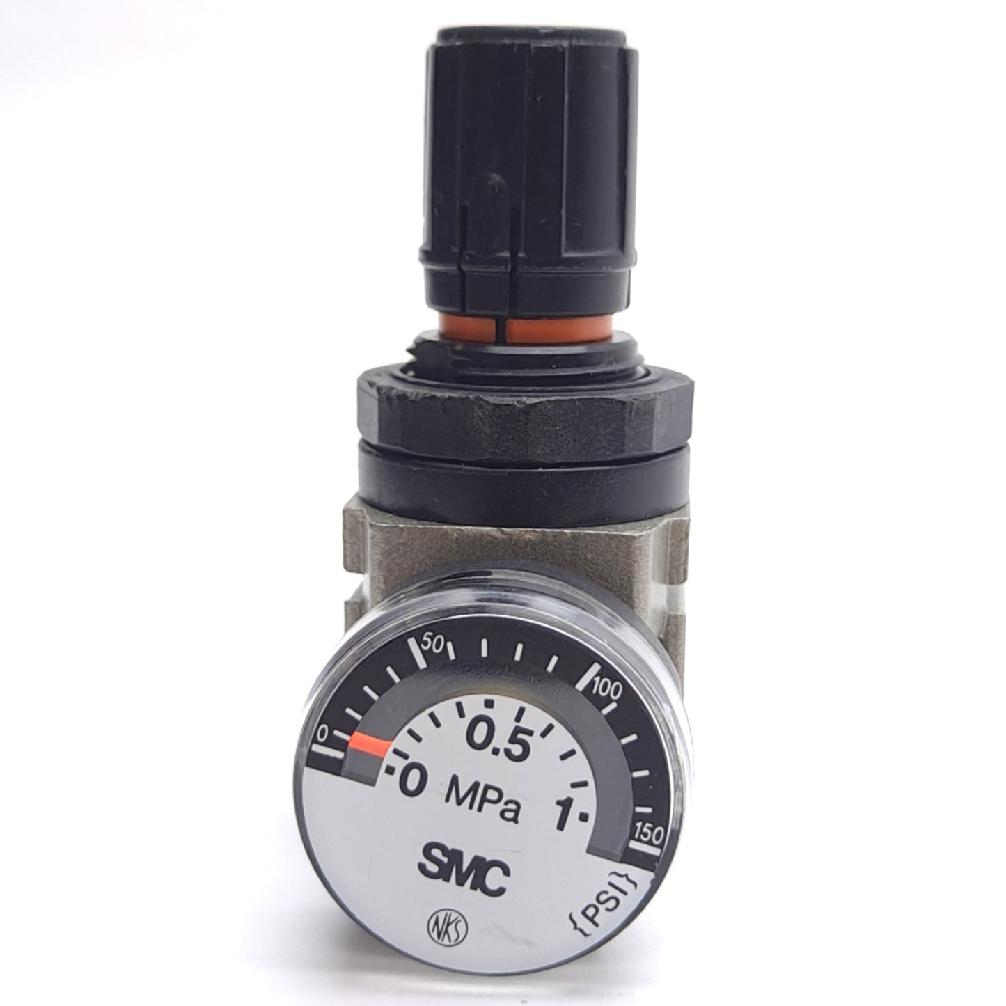 Used Lot of 5 SMC AR10-M5-Z Pneumatic Regulators, 7-100psi, M5 x 0.8 Ports, W/ Gauge