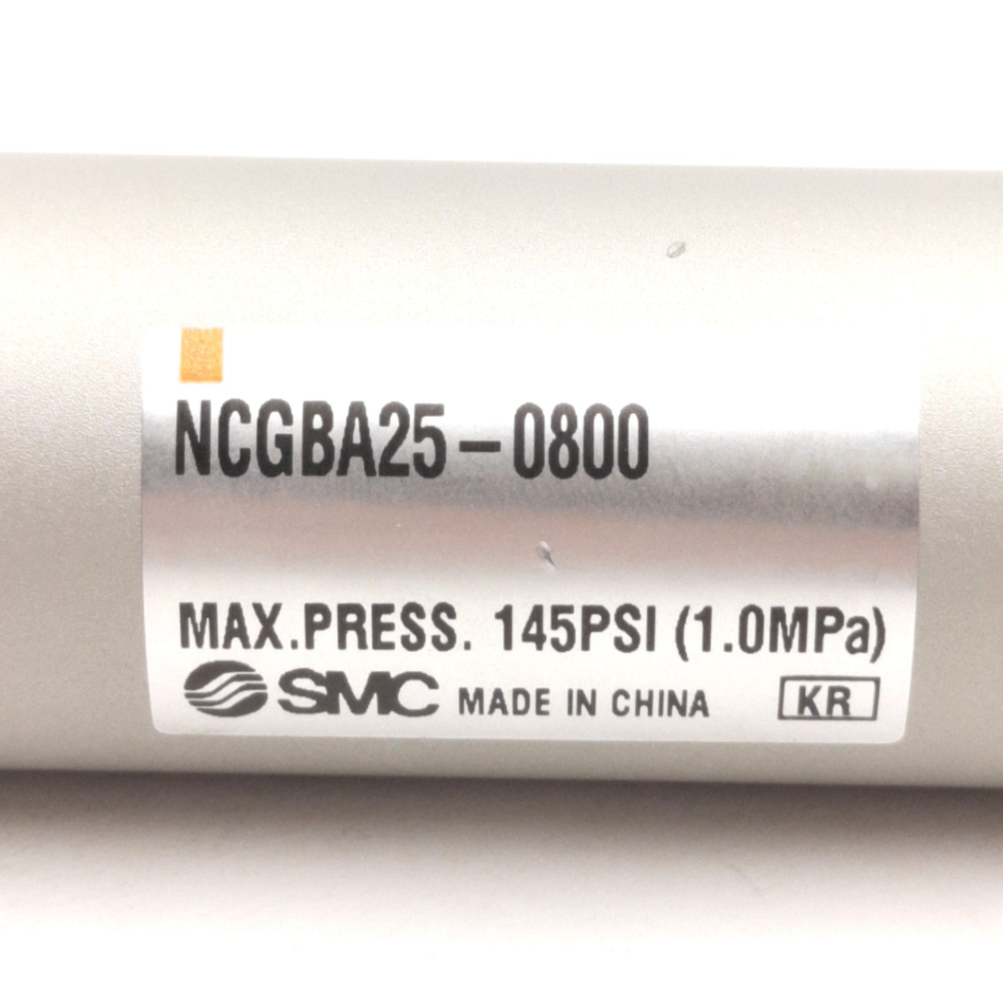 Used SMC NCGBA25-0800 Pneumatic Cylinder, 1in Bore, 8in Stroke, M5 Ports, 1.0MPa Max