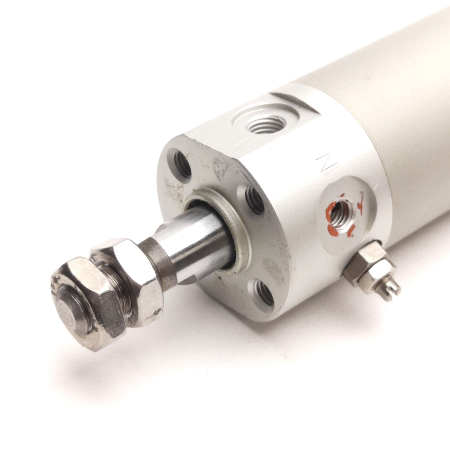 Used SMC NCGBA25-0800 Pneumatic Cylinder, 1in Bore, 8in Stroke, M5 Ports, 1.0MPa Max