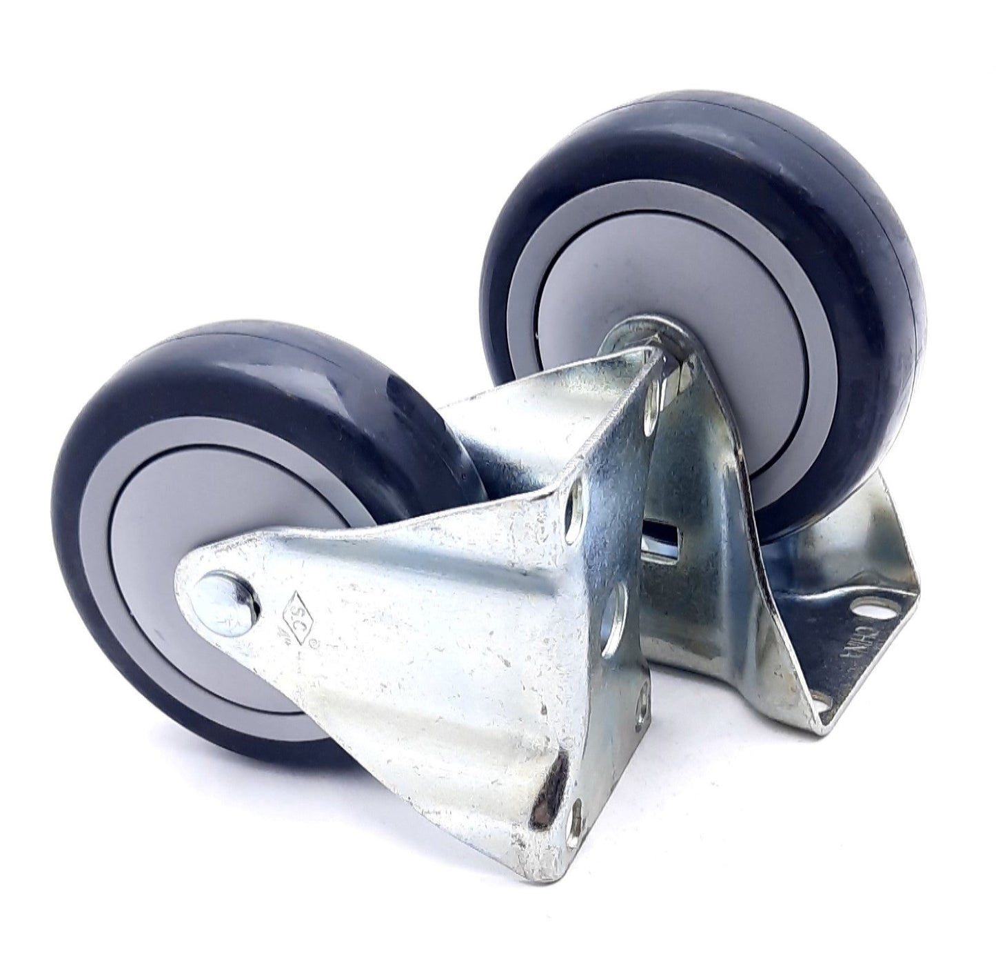 New – Open box Lot of 2 80/20 2336 Deluxe Flange Mount Rigid Caster 5", 3.625" x 2.688"