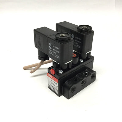Used Aro Fluid A211SD-024-N-G Pneumatic Valve 2-Position 4-Way, 1/8" NPT, 24VDC Coil
