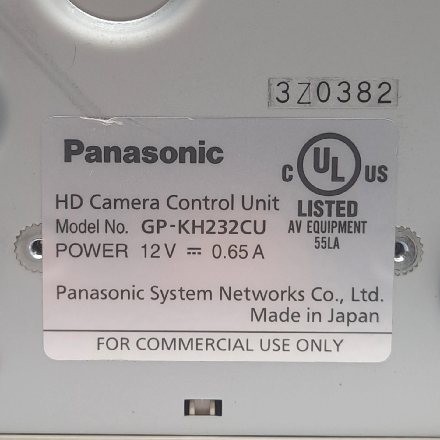 Used Panasonic GP-KH232CU HD Camera Control Unit, 1080p, HDMI/S-Video/RGB, 12VDC