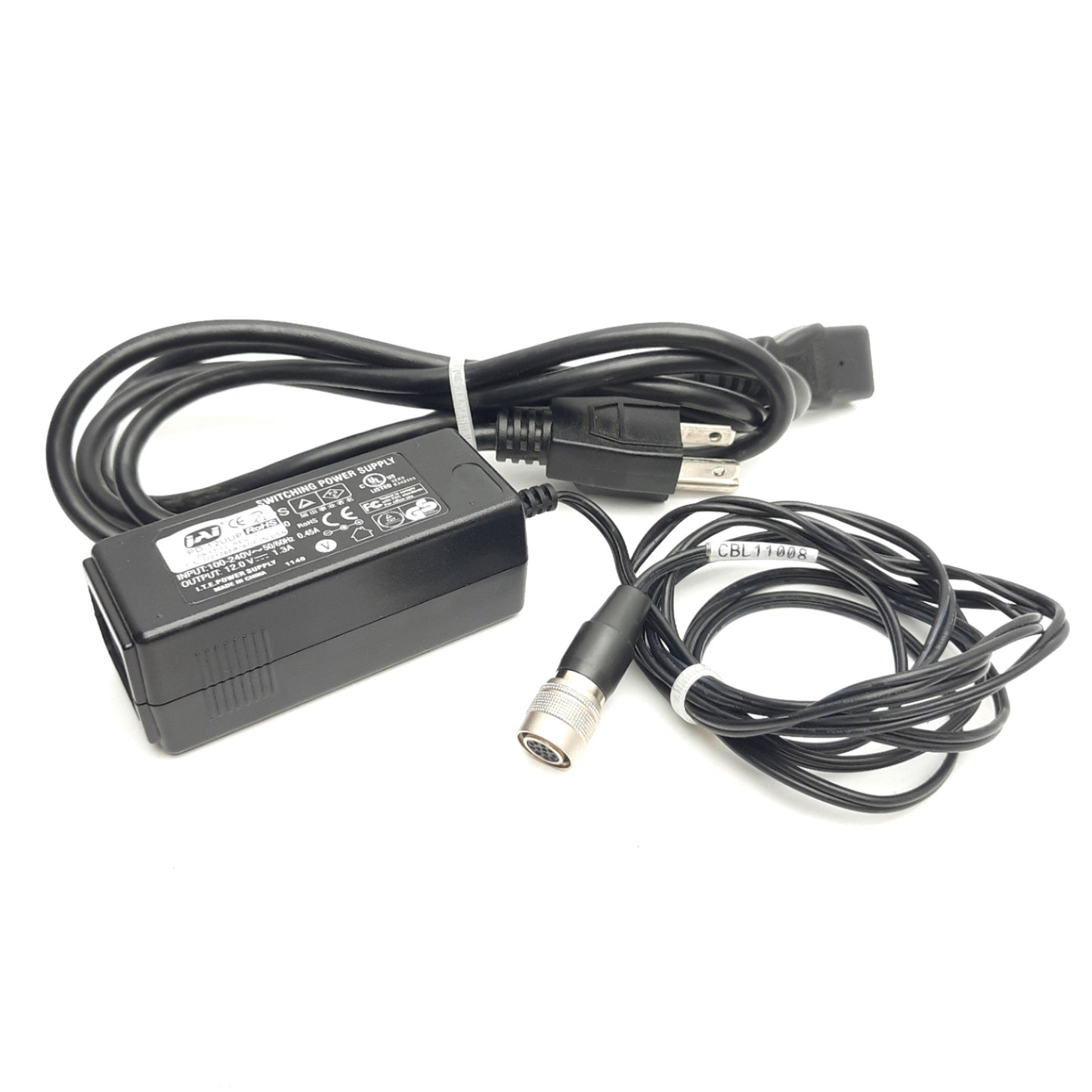 Used JAi PD-12UUP ITE Power Supply 100-240VAC to 12VDC1.3A Out, Hirose 12-Pin Female