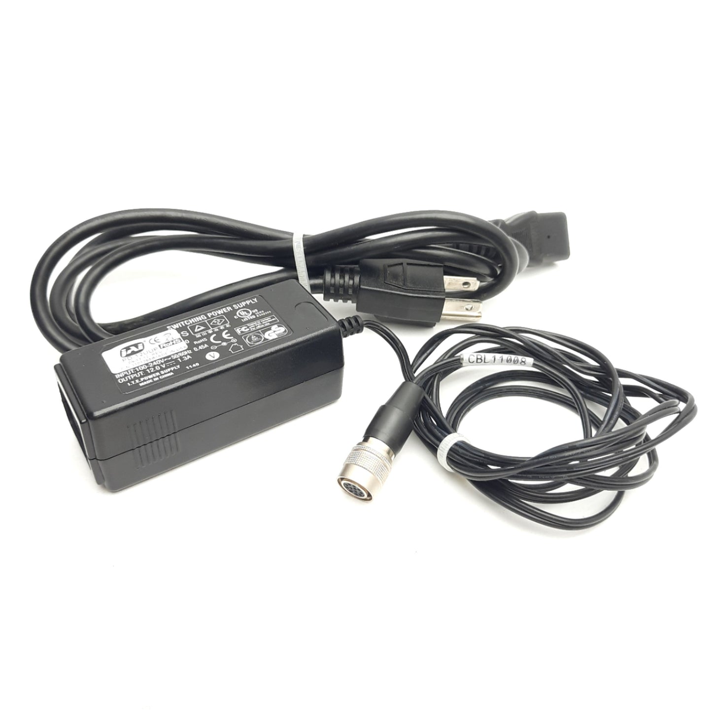 Used JAi PD-12UUP ITE Power Supply 100-240VAC to 12VDC1.3A Out, Hirose 12-Pin Female