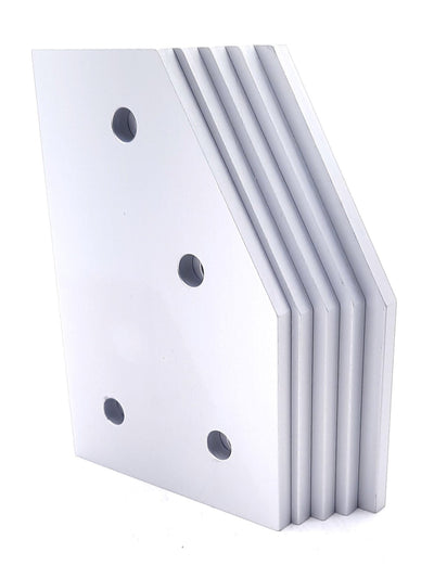 New Lot of 5 80/20 40-4361 60 Degree Angled Flat Plate 40 Series 4 Hole 120mm x 80mm