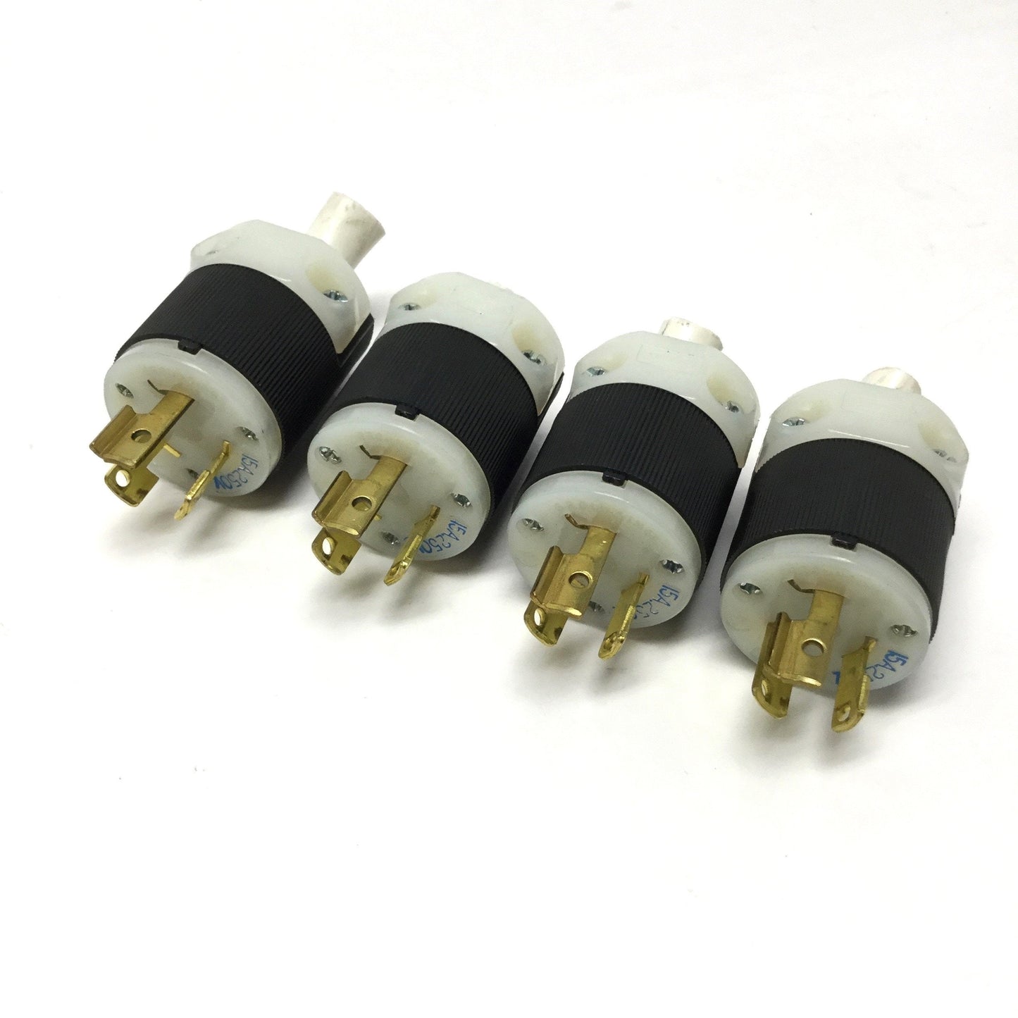 Used Lot of 4 Hubbell HBL4570C Twist-Lock Plug Connectors 250VAC 15A, L6-15P, 2P 3W
