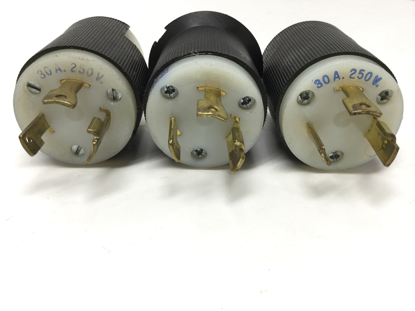 Used Lot of 3 Hubbell HBL2621 Twist-Lock Plugs 1Ø NEMA L6-30P 2P 3W 30A 250V