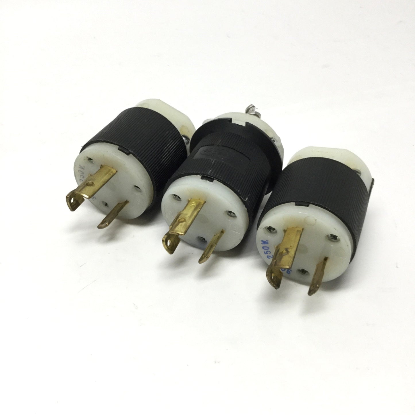 Used Lot of 3 Hubbell HBL2621 Twist-Lock Plugs 1Ø NEMA L6-30P 2P 3W 30A 250V