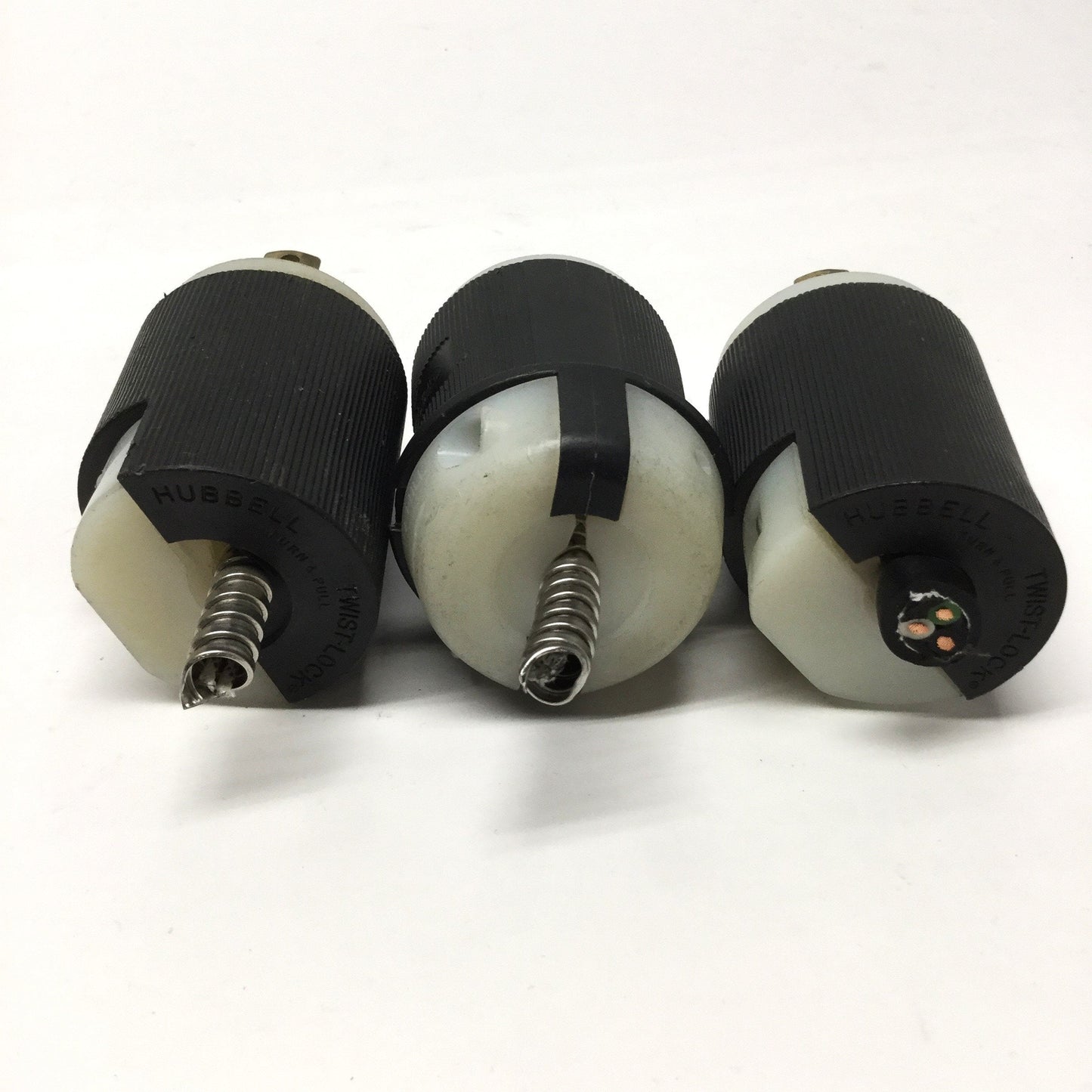 Used Lot of 3 Hubbell HBL2621 Twist-Lock Plugs 1Ø NEMA L6-30P 2P 3W 30A 250V