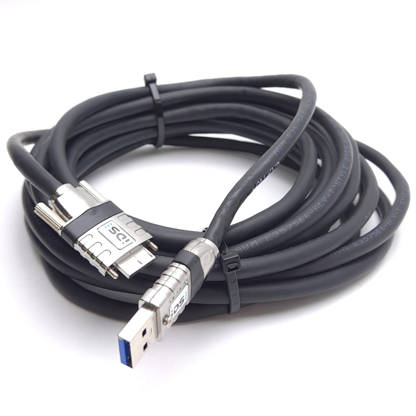 Used IDS Imaging AD00291 Interface Cable, USB 3 Micro-B to USB-A, 5m Length, Screw-In