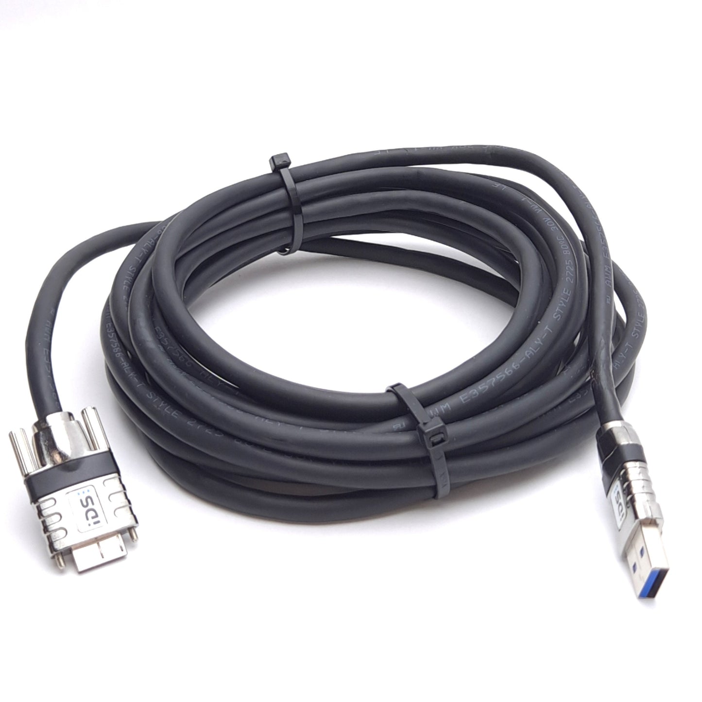 Used IDS Imaging AD00291 Interface Cable, USB 3 Micro-B to USB-A, 5m Length, Screw-In
