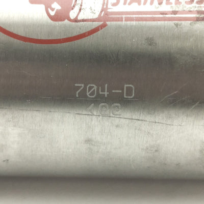 Used Bimba 704-D Pneumatic Cylinder, 3in Bore, 4in Stroke, 3/8in NPT, 250psi