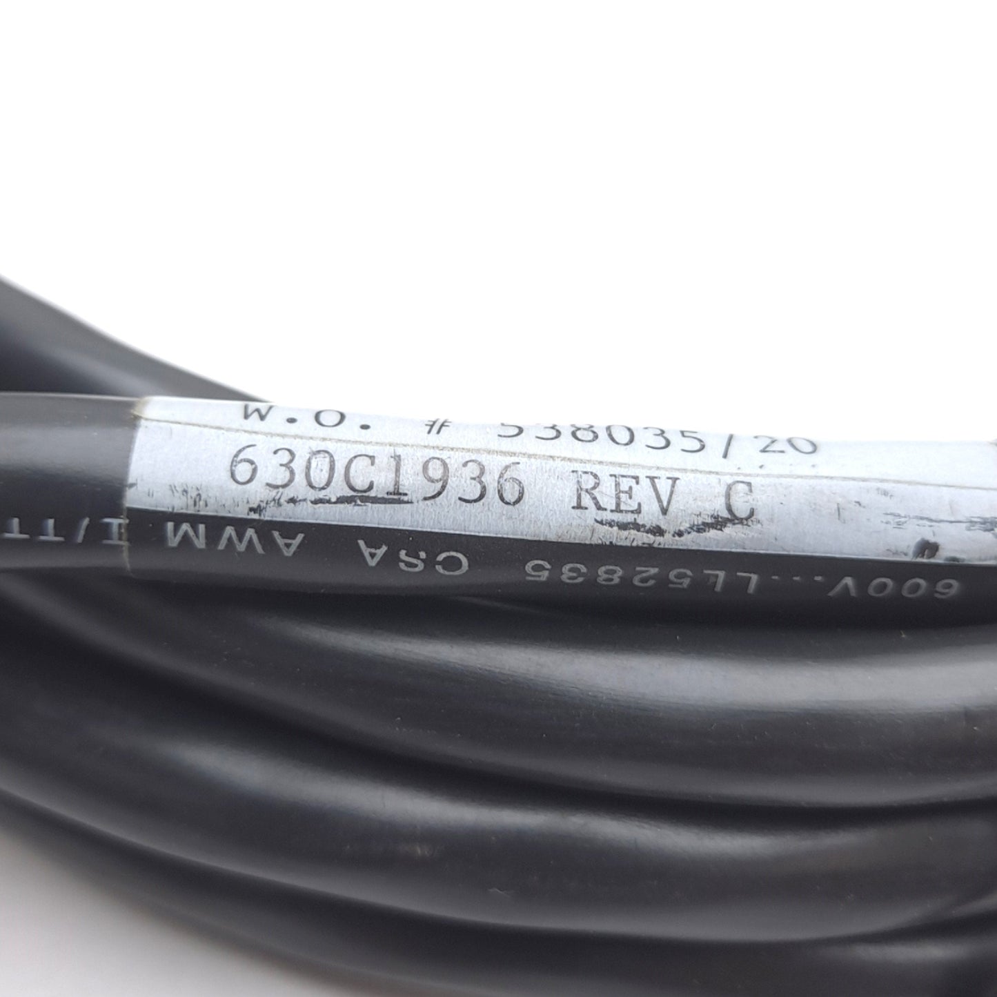 Used Aerotech 630C1936 Rev C Motor Power Cable, 17ft, DB-9W4 Female to Flying Leads
