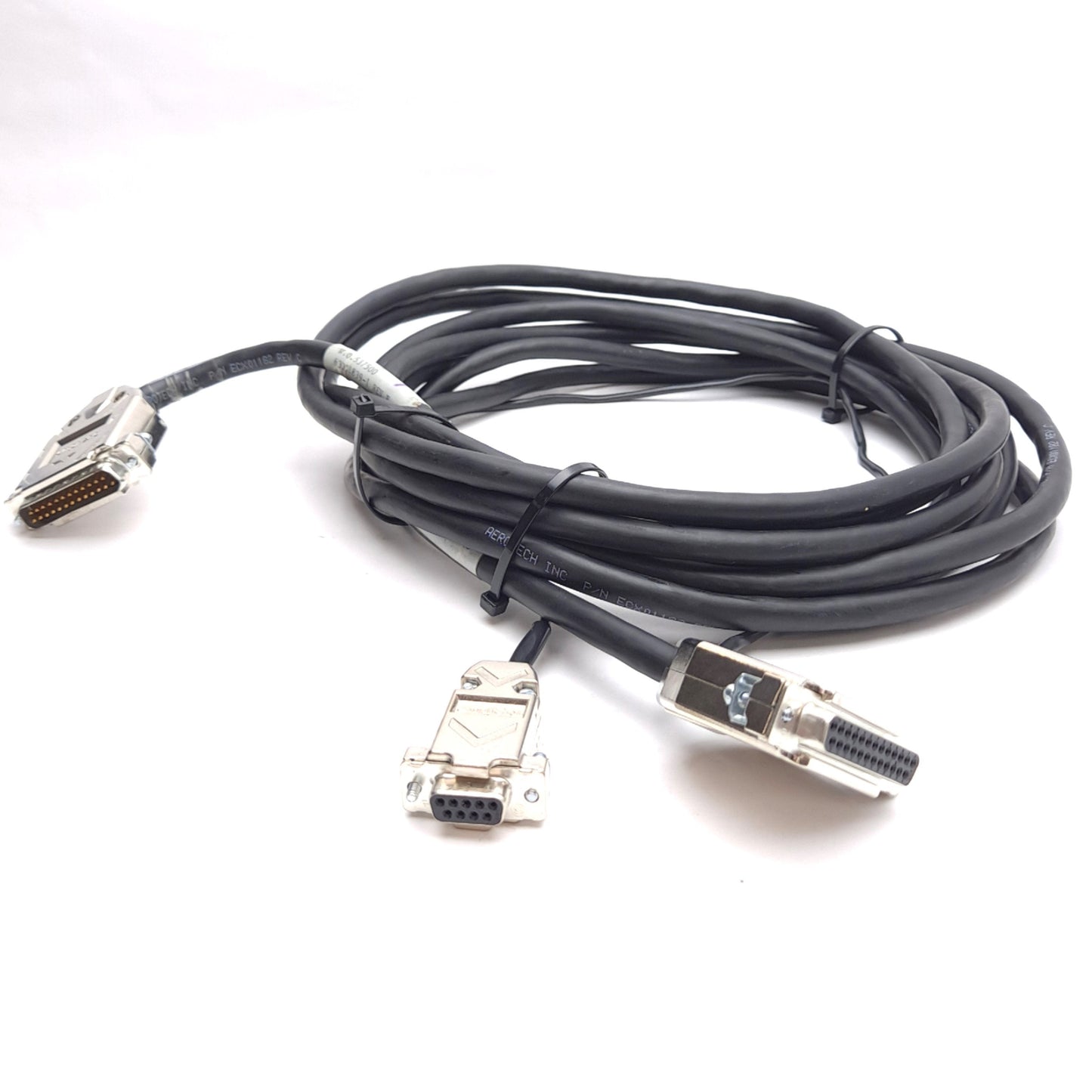 Used Aerotech 630C1839-1 Rev E Brushless Feedback Cable, DB-25 M to DB-25 F, 16ft