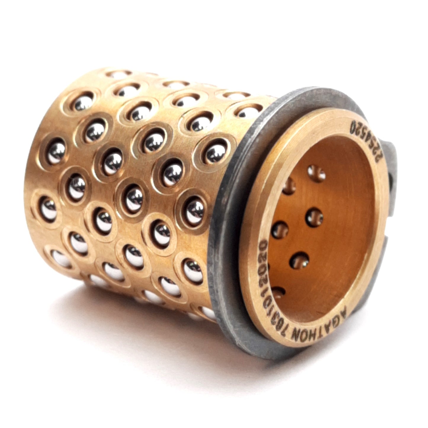 New Agathon 7631.012.020 Brass Ball Cage, ø12mm ID, ø16mm OD, 72 Balls, 20mm Long