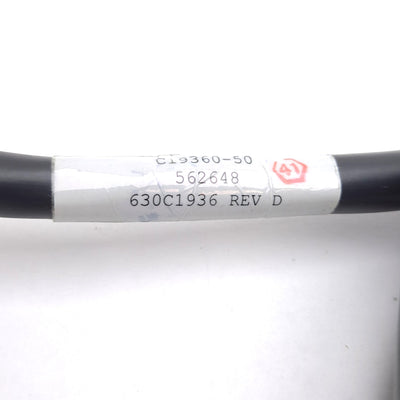 Used Aerotech 630C1936 Rev D Motor Power Cable, 17ft, DB-9W4 Female to Flying Leads