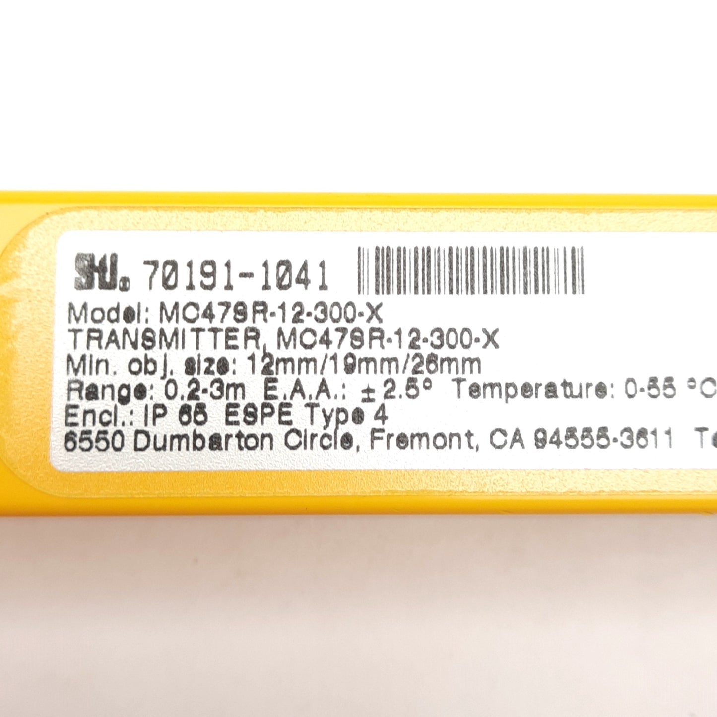 Used Sti MC47SR-12-300-X Light Curtain Transmitter, 48 Beams, 0.7-10ft, M12 5-Pin