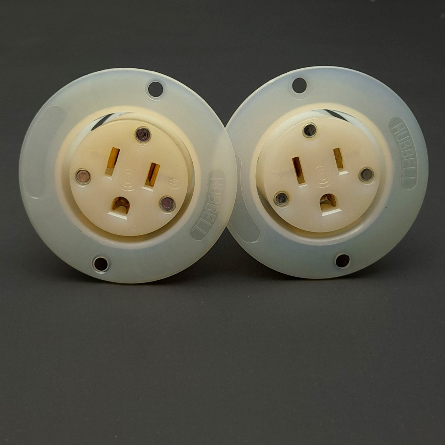 Used Lot of 2 Hubbell HBL5279C Straight Blade AC Receptacle, Flanged, 125V 15A