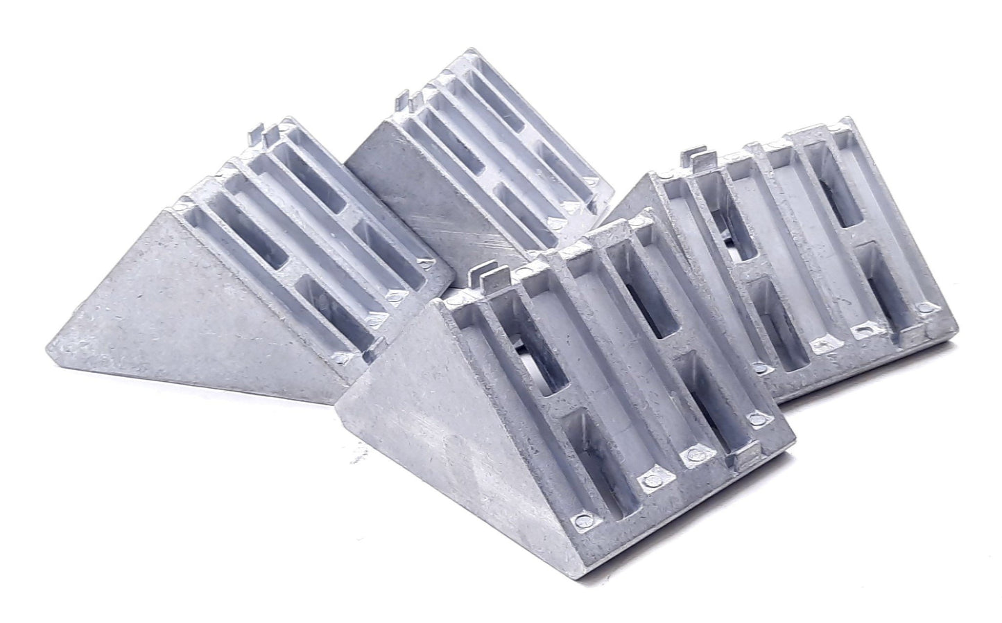 New Lot of 4 80/20 14111 86mm Inside Corner Bracket w/Dual Support 45 Series 8 Hole