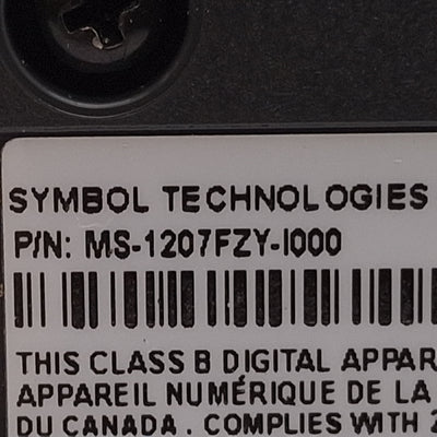 Used Symbol MS-1207FZY-I000 MiniScan Fixed Barcode Scanner Reader, 36 Scans/sec, DB9