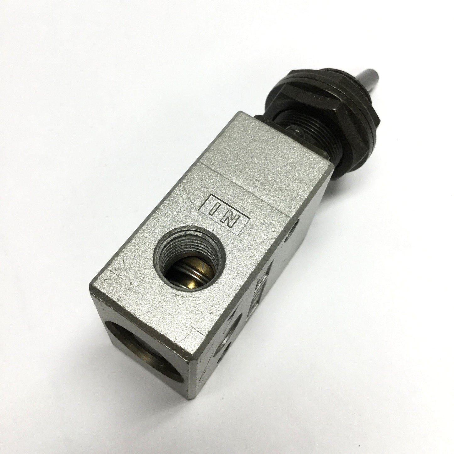 Used SMC VM230-N02-08 3-Port Mechanical Air Valve, Toggle Lever, 1/4" NPT
