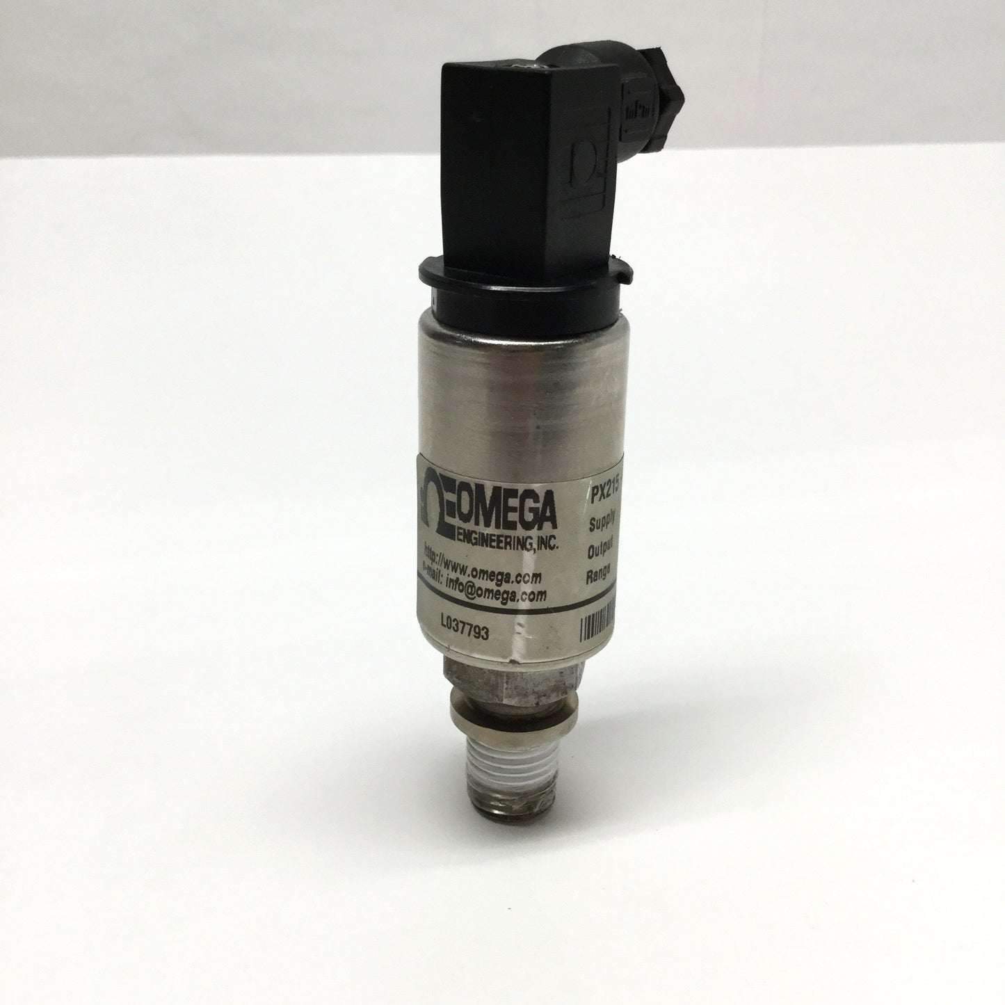 Used Omega PX215-060GI Pressure Transducer Sensor 7-35VDC IN, 4-20mA OUT, 0-60 psi