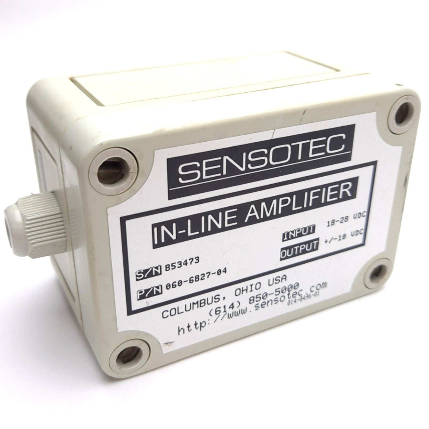 Used Honeywell Sensotec 060-6827-04 In-Line Amplifier, 18-28VDC In, +/- 10VDC Out