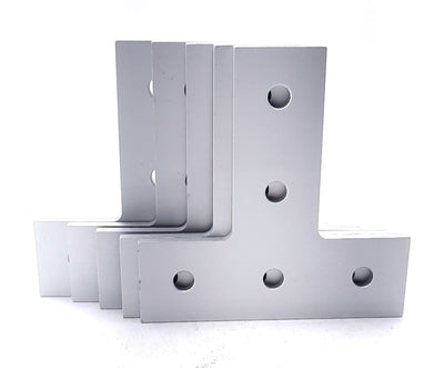 New – Open box Lot of 5 80/20 30-4480 Aluminum “T” Flat Plate 30 Series 5 Hole 90mm x 90mm