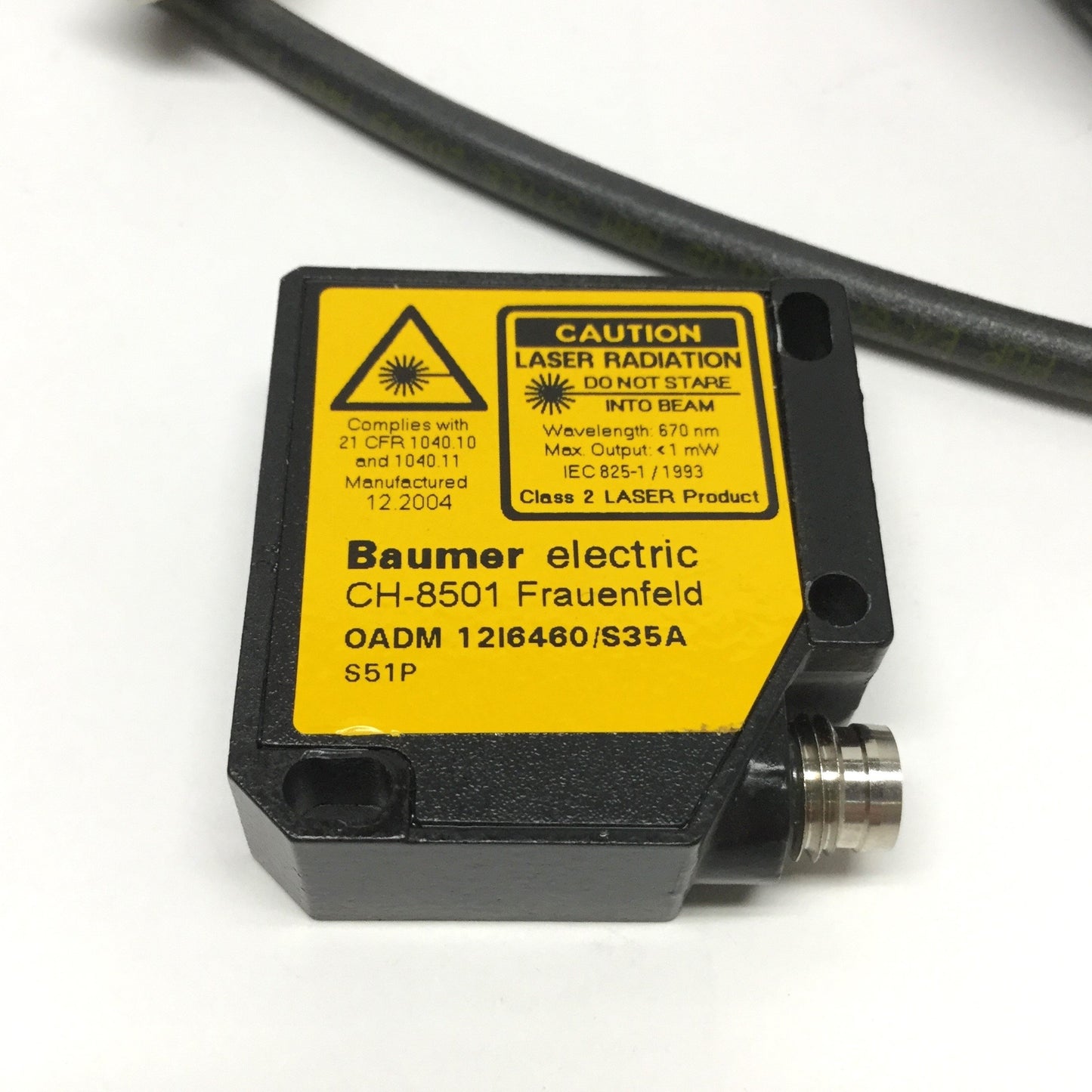 Used Baumer OADM 12I6460/S35A Optical Laser Distance Sensor, 16-120mm, Analog 4-20mA