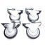 Used Lot of 4 80/20 2333 Deluxe Flange Mount Swivel Caster, Brake, ø4in Wheel, 250lbs