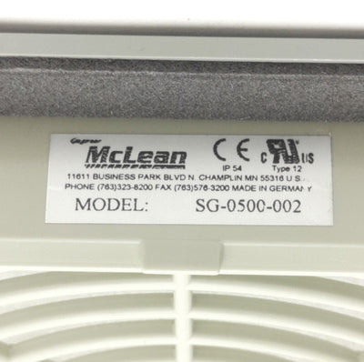 New – Open box Mclean SG-0500-002 Enclosure Exhaust Grille & Filter, 148mm x 148mm x 27.4mm