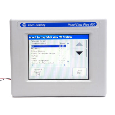 Used Allen Bradley 2711P-T6C20D8 PanelView Plus 600 Touchscreen HMI Panel 6" 24VDC