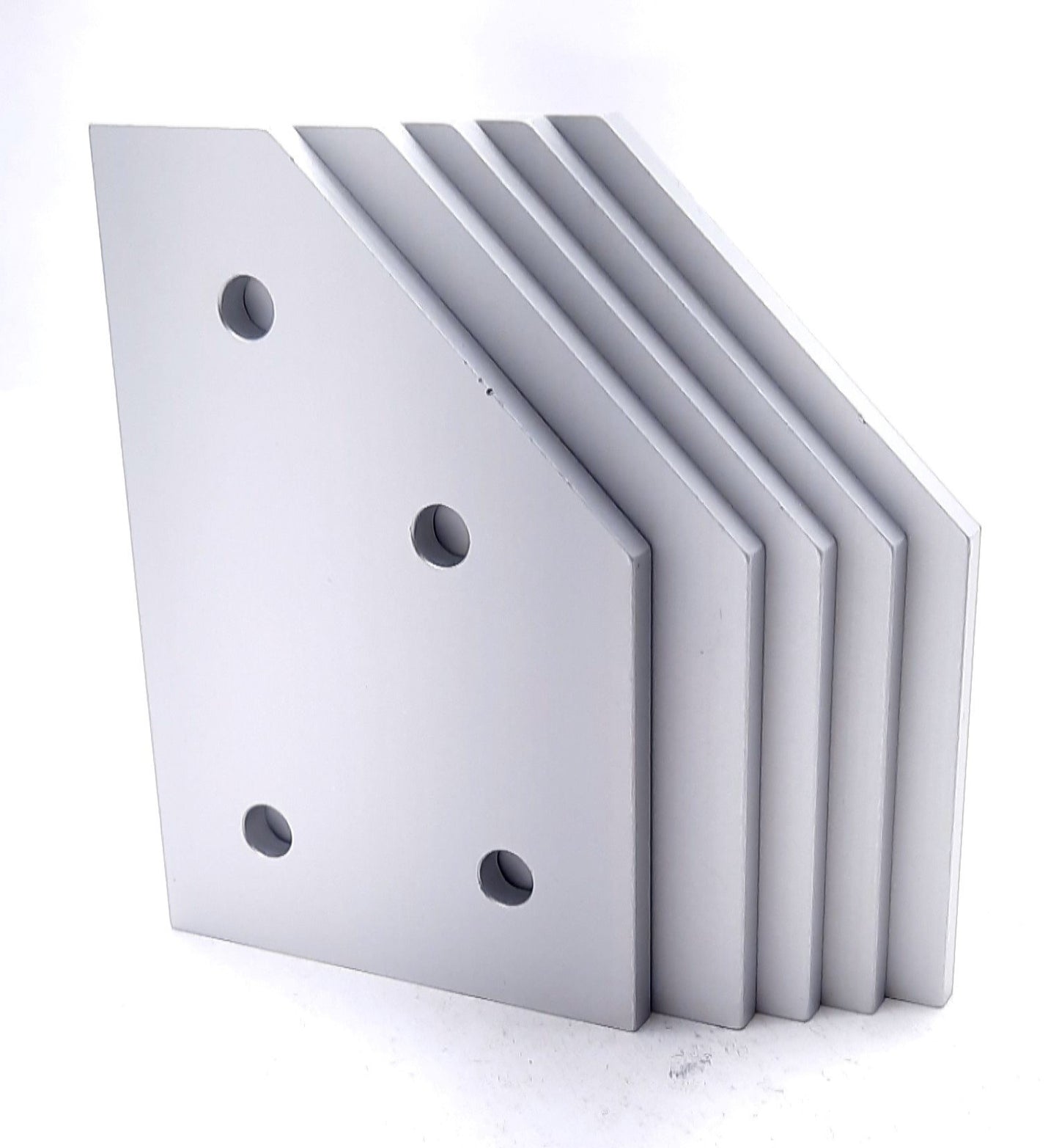 New Lot of 5 80/20 40-4346 45 Degree Angled Flat Plate 40 Series 4 Hole 120mm x 80mm