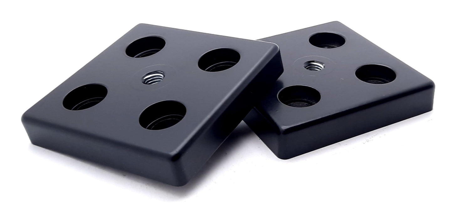 New Lot of 2 80/20 14043 Center Tap Base Plate 45 Series M10 X 1.50 90mm x 90mm