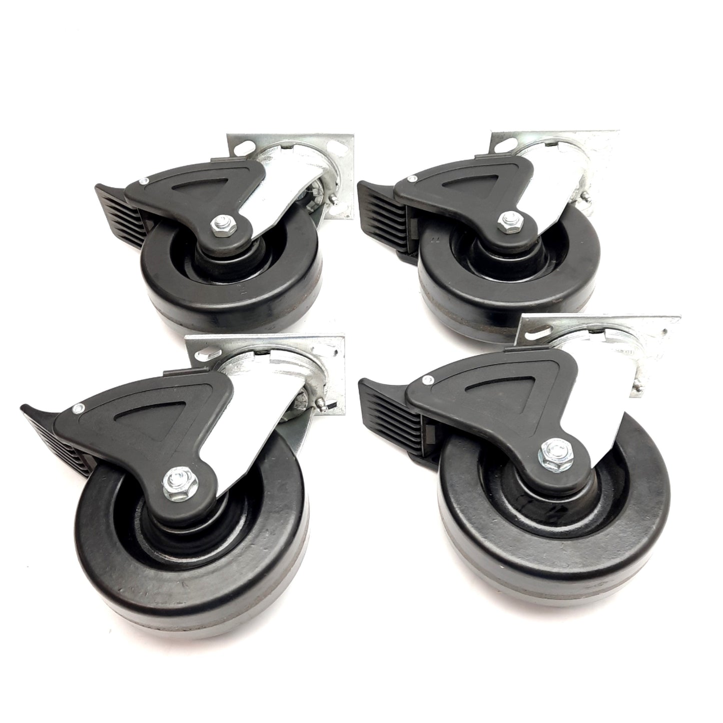 Used Lot of 4 Colson 4.06109.335 BRK4 Top Plate Swivel Caster, ø6in Wheel, 1200lbs