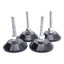 Used Lot of 4 Machine Mount Leveling Feet, ø3in Base, 4in Tall, M12x1.75 Thread