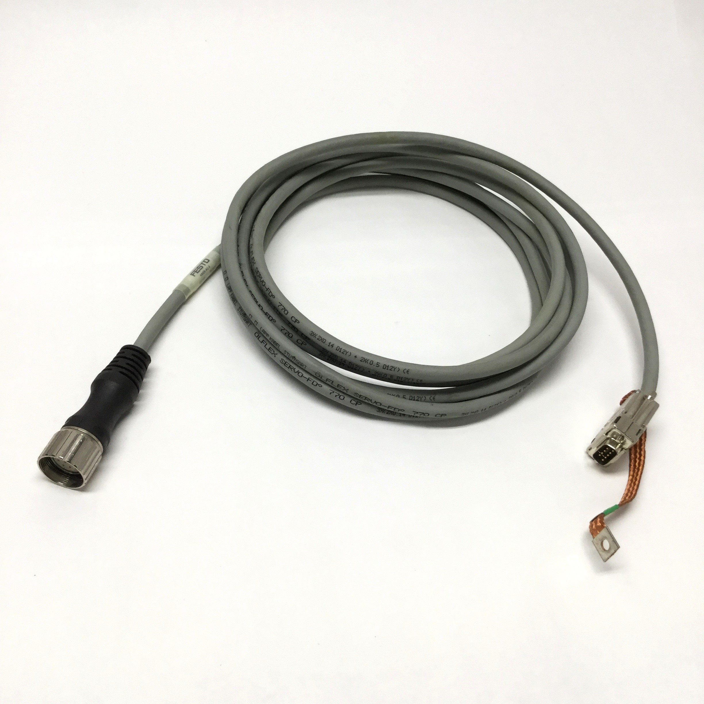 Festo KRES-AC-5 Servo Motor Resolver Feedback Cable 12-Pin Round to DB ...