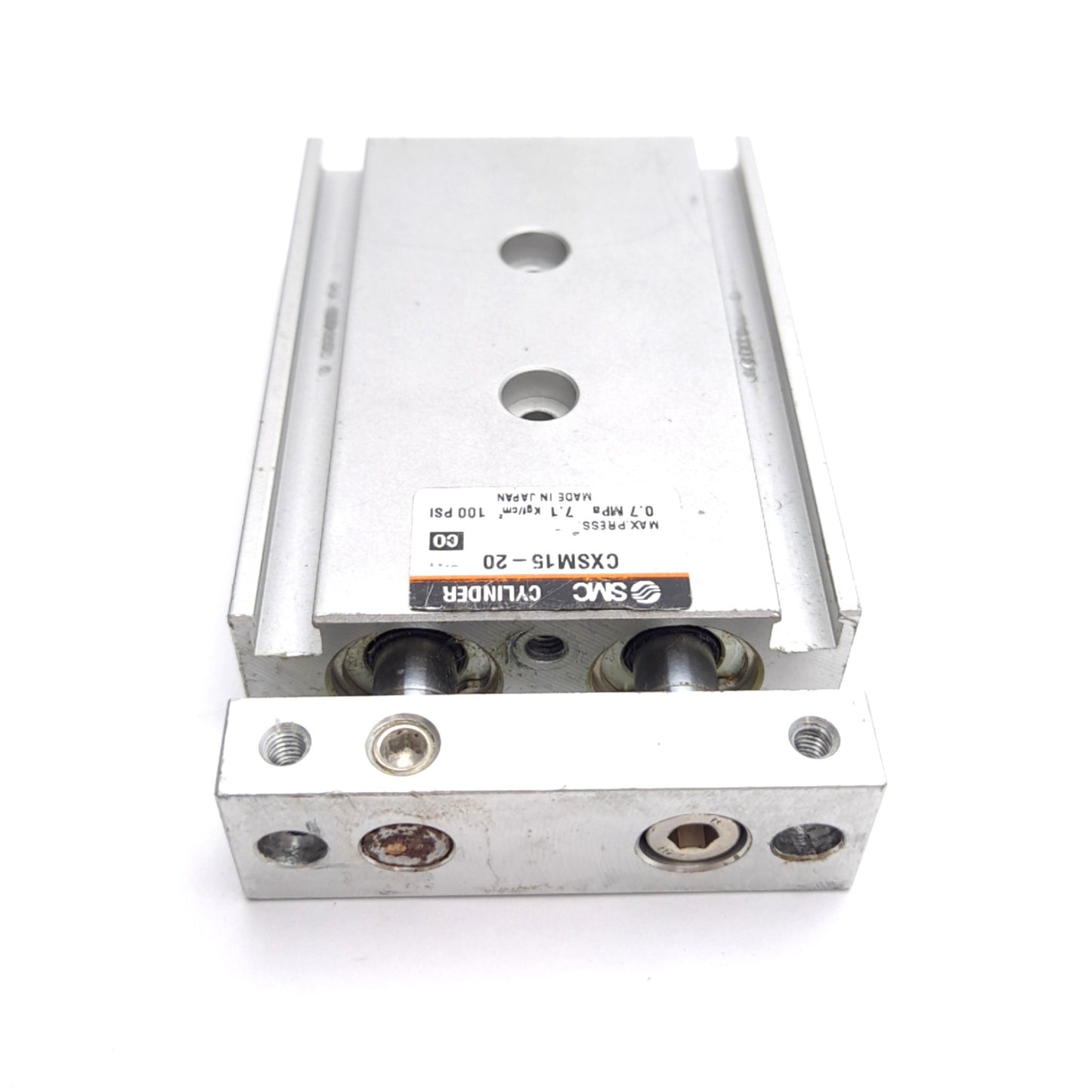 Used SMC CXSM15-20 Guided Cylinder, ø15mm Bore, 20mm Stroke, 0.7MPa, M5 x 0.8 Port