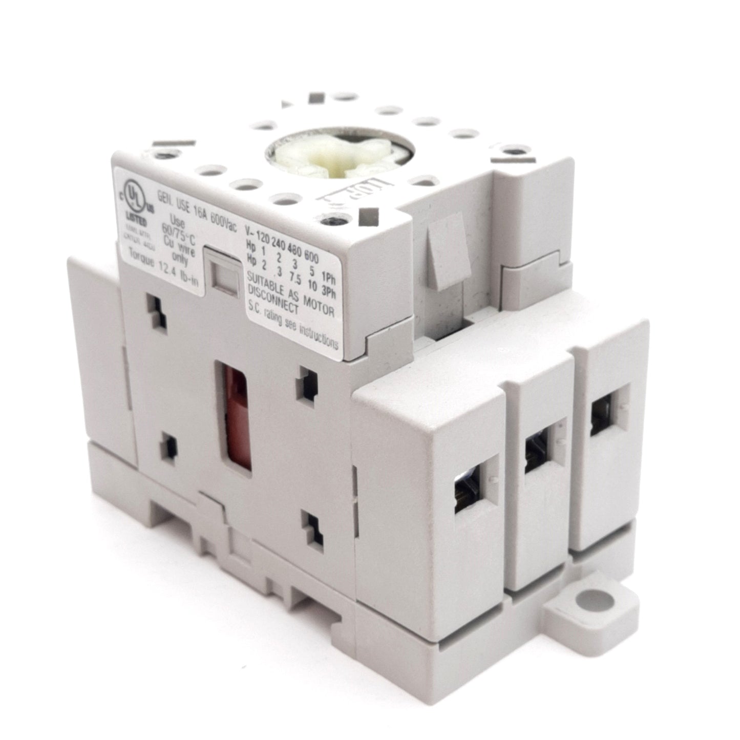 Used Allen Bradley 194E-E16-1753 Disconnect Switch, 3-Pole, 600VAC 16A, DIN Rail