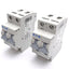 Used Lot of 2 Eaton WMZS2C01 Circuit Breaker, 2-Pole, C-Curve, 277/480VAC 1A