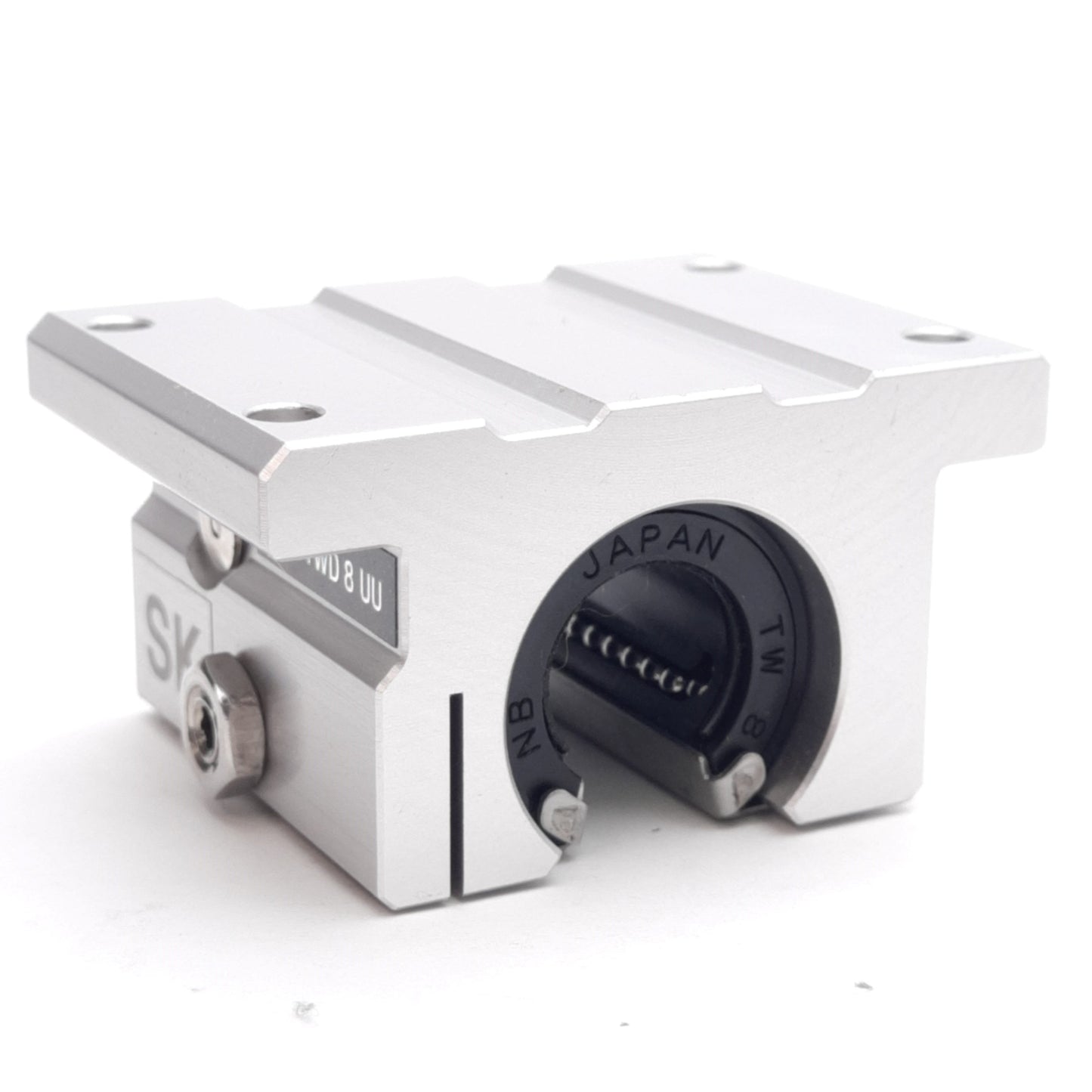 Used Nippon Bearing TWD-8UU Topball Linear Guide Block, ø1/2in, 1.5x2in, 230lbf Load