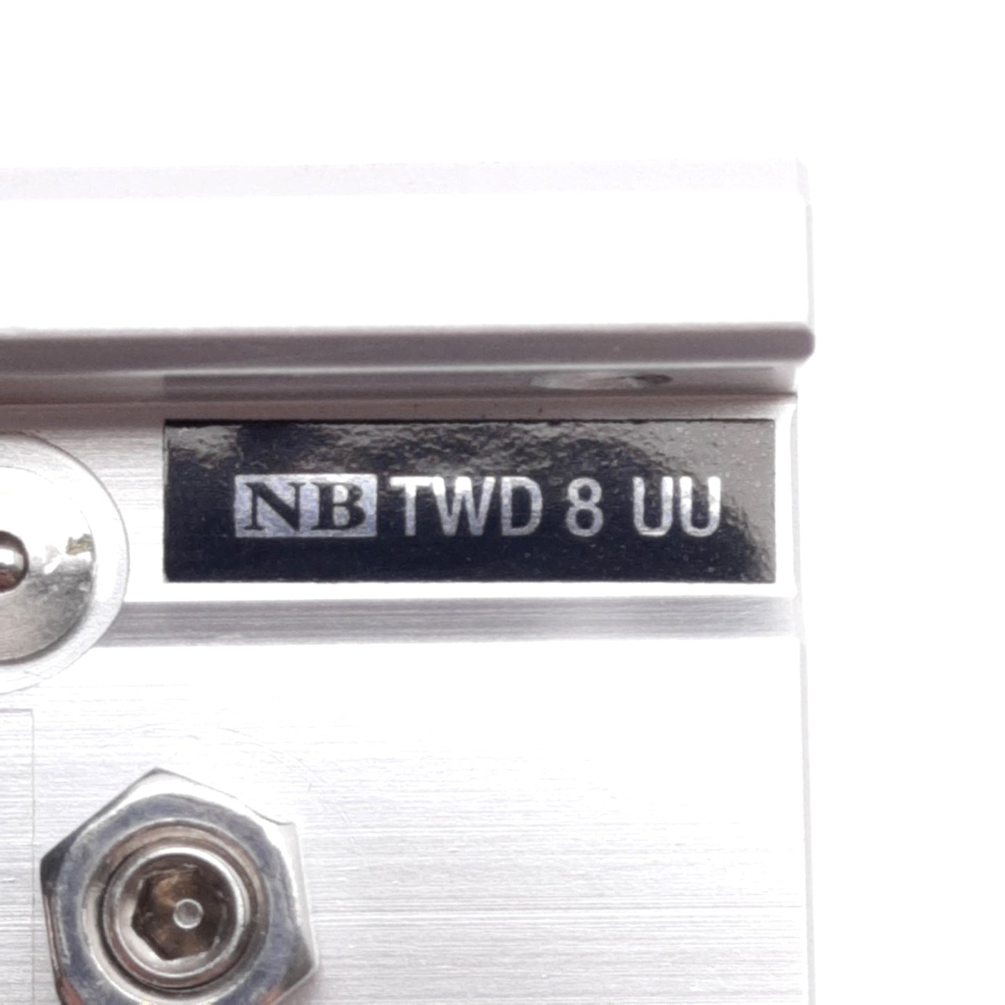 Used Nippon Bearing TWD-8UU Topball Linear Guide Block, ø1/2in, 1.5x2in, 230lbf Load