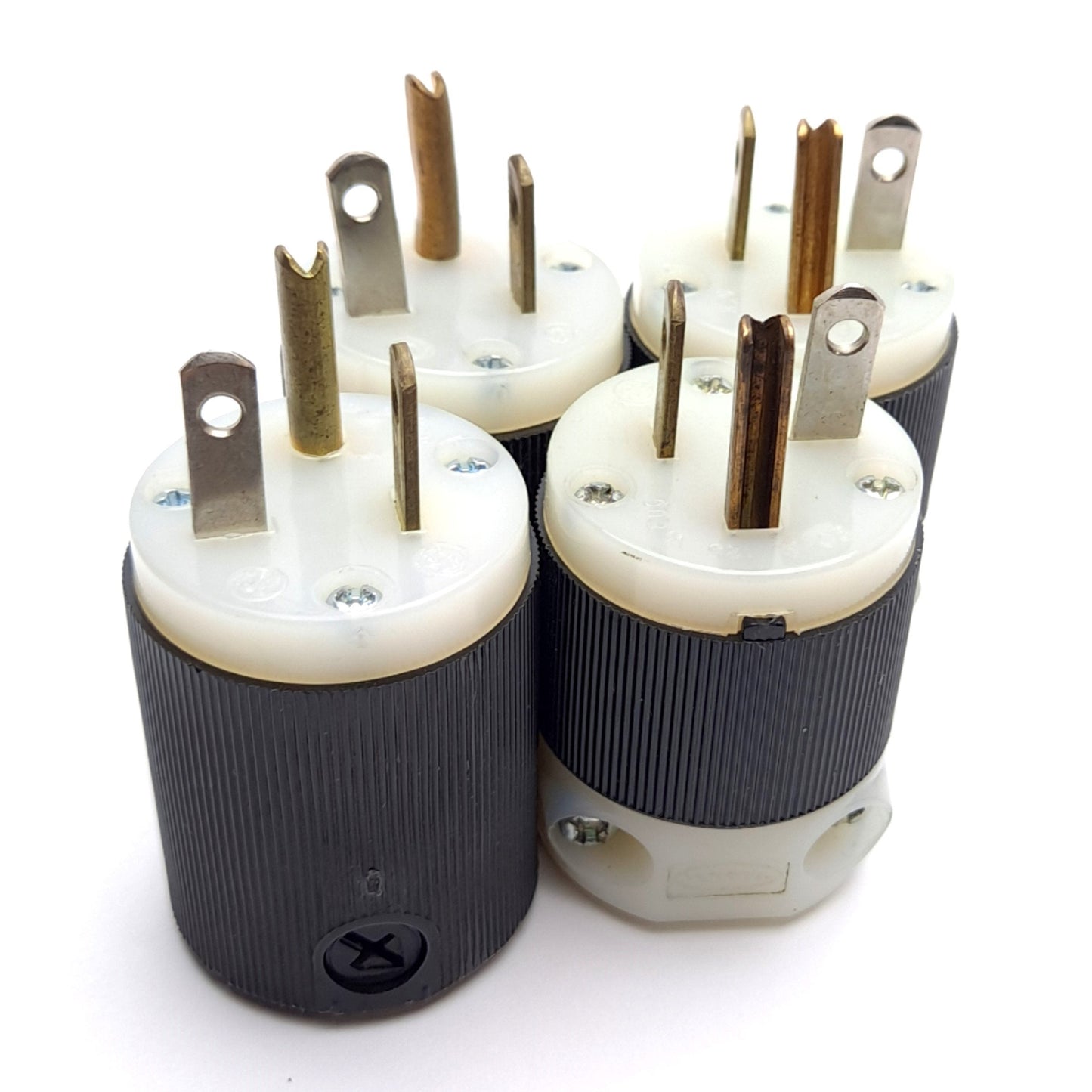 Used Lot of 4 Hubbell HBL5366C Male AC Plug, 2-Pole, 3-Wire Ground, 20A 125VAC