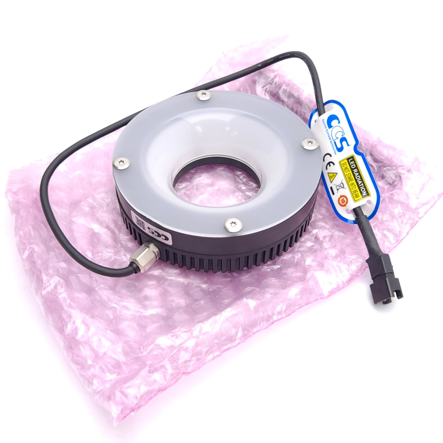 New CCS HPR2-75BL Machine Vision Ring Light, Blue 470nm, 91mm OD, 41mm ID